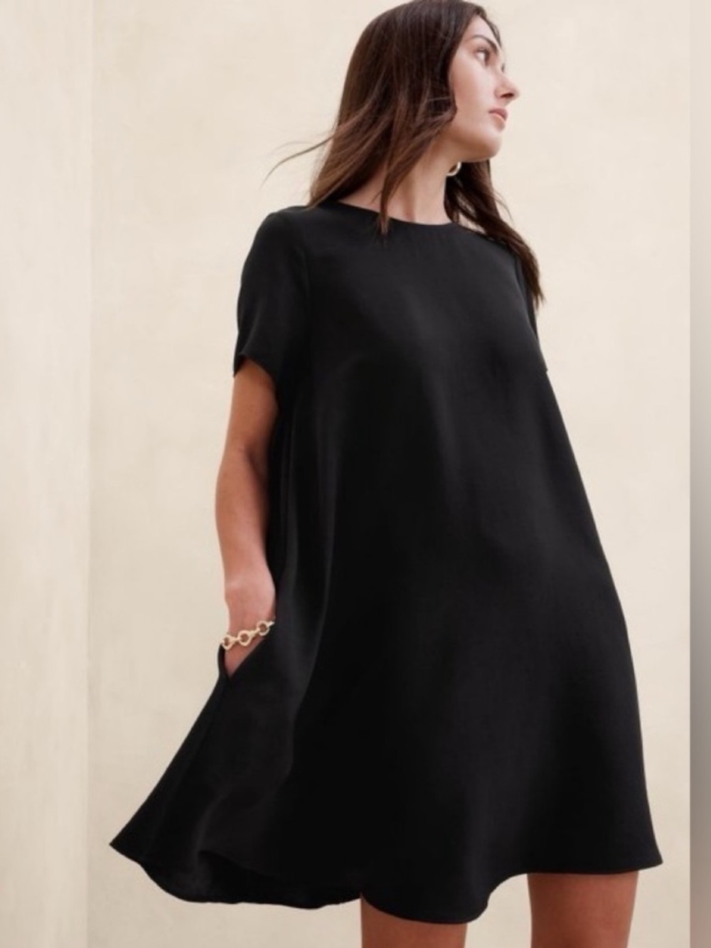 Banana Republic Black Mini A-Line Aurelia Dress S Trapeze